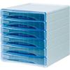 Cassettiera Olivia Arda - azzurro trasparente - 6 cassetti piccoli