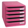 Cassettiera Big Box Plus Exacompta - lampone - 5 cassetti