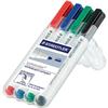 Marcatori per lavagna Staedtler Lumocolor compact - punta tonda - 1/2 mm - assortiti (conf. 4 pz)