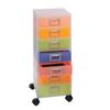 Cassettiere multicolor Jolly Niji - 7 cassetti con ruote - 26x34x65 cm
