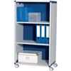 Libreria mobile a 3 caselle Paperflow - 124,6x65x33 cm - grigio e blu