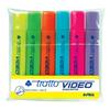 Evidenziatori Tratto Video - punta a scalpello - 1/5 mm - assortiti (conf. 6 pz)