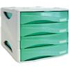 Cassettiera Smile Arda - verde traslucido - 4 cassetti