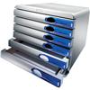 Confronta prezzi Cassettiera Allura Leitz - grigio/blu translucido - 6 cassetti