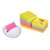 Dispenser Post-it® Z-Note Pebble Post-It - 15x10 cm - muticolor neon - a "sasso" - bianco - PBL-W12Y