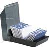 Schedario a vassoio con coperchio per biglietti da visita Rolodex - 67x102 - nero - S0793430 - 67208