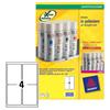 Etichette in poliestere Avery - bianco - 99,1x139 mm - 4 et/ff (conf. 80 pezzi)