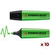 Evidenziatori Stabilo Boss Original - punta a scalpello - 2/5 mm - verde (conf. 10 pz)