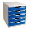 Cassettiera Modulo A4 Multiform - grigio chiaro/blu - 5 cassetti