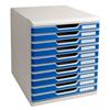 Cassettiera Modulo A4 Multiform - grigio chiaro/blu - 10 cassetti
