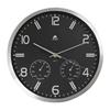 Orologio da parete con stazione meteorologica Alba - analogico - Ø 30 cm - alluminio/nero