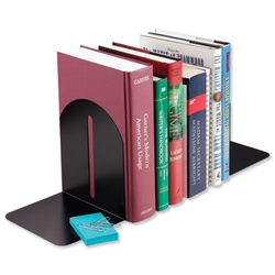 Steelmaster Bookends Modern Design Metal Black Ref MMF241017104 [Pack 2]