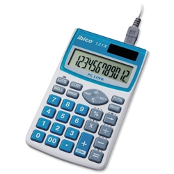 Ibico Calculator USB Solar/Battery Cost-Sell-Margin Function 10 Digit 3 Key Memory 72x122x12mm Ref 121X