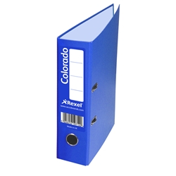 Rexel Colorado Lever Arch File Plastic 80mm Spine A4 Blue Ref 28143 [Pack 10]
