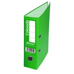 Rexel Colorado Lever Arch File Plastic 80mm Spine Foolscap Green Ref 28114 [Pack 10]