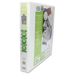 Elba Panorama Presentation Binder PVC 3 Cover Pockets 2 D-Ring 25mm A4 White Ref 400001398 [Pack 10]
