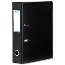 Elba Lever Arch File PVC Slotted 70mm Spine Foolscap Black Ref 100080913 [Pack 10]