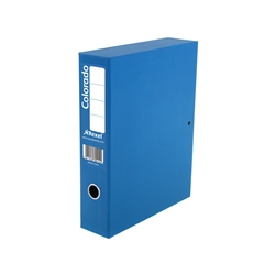 Rexel Colorado Box File with Lock Spring 70mm Spine Foolscap Blue Ref 30413EAST [Pack 5]