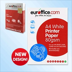 Euroffice A4 Printer Paper, White A4 Copier Paper 500 Sheets 80gsm (Single Ream)