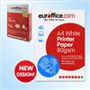 Euroffice A4 Printer Paper, White A4 Copier Paper 500 Sheets 80gsm (Single Ream) Euroffice A4 Printer Paper, White A4 Copier Paper 500 Sheets 80gsm (Single Ream)