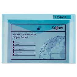 Snopake Polyfile Classic Wallet File Polypropylene Foolscap Blue Ref 11151 [Pack 5]