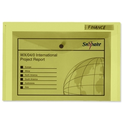 Snopake Polyfile Classic Wallet File Polypropylene Foolscap Yellow Ref 11153 [Pack 5]