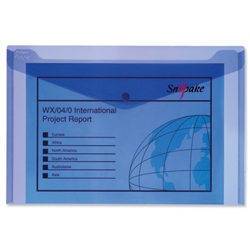 Snopake Polyfile Electra Wallet File Polypropylene Foolscap Blue Ref 11164 [Pack 5]