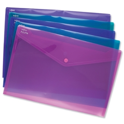 Snopake Polyfile Electra Wallet File Polypropylene A5 Assorted Ref 11355 [Pack 5]