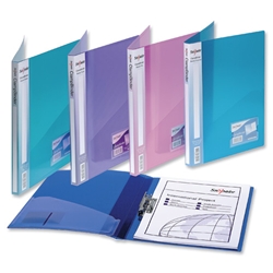 Snopake Electra Clamp Binder Polypropylene for 100 Sheets 80gsm A4 Assorted Ref 12790 [Pack 10]