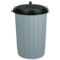 Addis Dustbin Round with Lid plus Locking Clips 90 Litres Ref AG813411