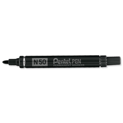 Pentel N50 Permanent Marker Bullet Tip 1.5-2mm Line Black Ref N50-A [Pack 12]