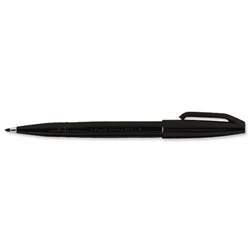 Pentel Sign Pen S520 Fibre Tipped 2.0mm Tip 1.0mm Line Black Ref S520-A [Pack 12]