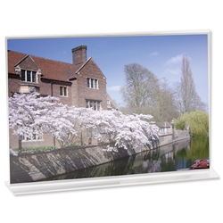 Deflecto Stand-Up Sign Holder Double-sided Landscape A4 Clear Ref 47701 - Item image