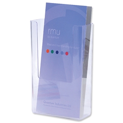 Deflecto Flatback Literature Holder Wall-mounted Single-Pocket Portrait 1/3xA4 Clear Ref 76001