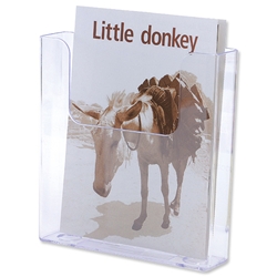 Deflecto Flatback Literature Holder Wall-mounted Single-Pocket Portrait A5 Clear Ref 76301