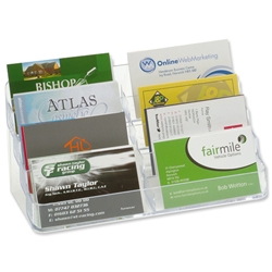 Deflecto Business Card Holder Desktop 8 Pockets Clear Ref 70801