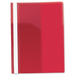 Rexel Data Flat File PVC with Title Strip and Full Back Pocket A4 Red Ref 12600RD [Pack 25]