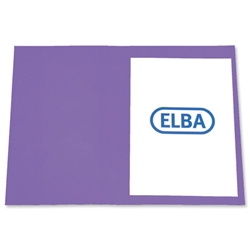 Elba Bright Folder Square Cut Recycled Heavyweight 290gsm Foolscap Purple Ref 100090143 [Pack 25]