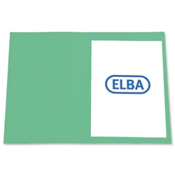 Elba Bright Folder Square Cut Recycled Heavyweight 290gsm Foolscap Green Ref 100090271 [Pack 25]