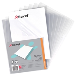 Rexel Nyrex Folder Cut Back A4 Clear Ref 12121 [Pack 25]