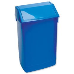 Addis Flip Top Bin Composite Plastic W320xD410xH685mm 54 Litres Blue Ref 510796