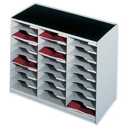 Paperflow Modulodoc A4 Mailsorter Postal Tube Plastic Stackable 24x A4 Compartments W674xD308xH548mm Grey Ref 80202