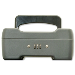 Helix Premium Combination Cash Box Metal 200mm 205x155x75mm Mercury Ref WT7030