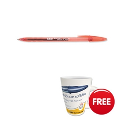 Bic Cristal V2 Rollerball Pen Gel Ink Red Ref 843887 [Pack 20 x 2] - FREE Bic Mug - Item image