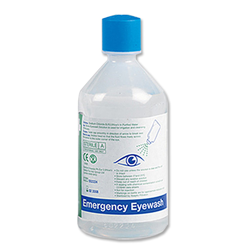 Safety FirstAid Eyewash Refill Saline Bottle 500ml Ref E404 E404