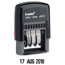 Trodat Printy 4820 Line Dater Stamp 3.8mm Refillable Black Ref 74000