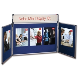 Nobo Mini Display Kit Central Panel W900xH600mm and two W450xH600mm Panels Blue Ref 35232027