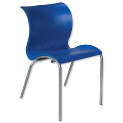 Trexus Stacking Chair Lightweight Stackable W440xD400xH800mm Blue