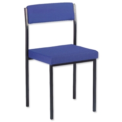 Trexus Side Chair Stacking Steel Frame Upholstered Seat W410xD410xH460mm Blue