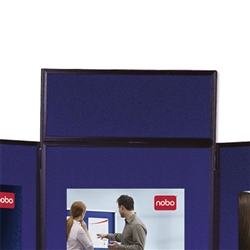 Nobo Showboard Display Header Panel W600xH250xD20mm Sides Blue and Grey Ref 1900045